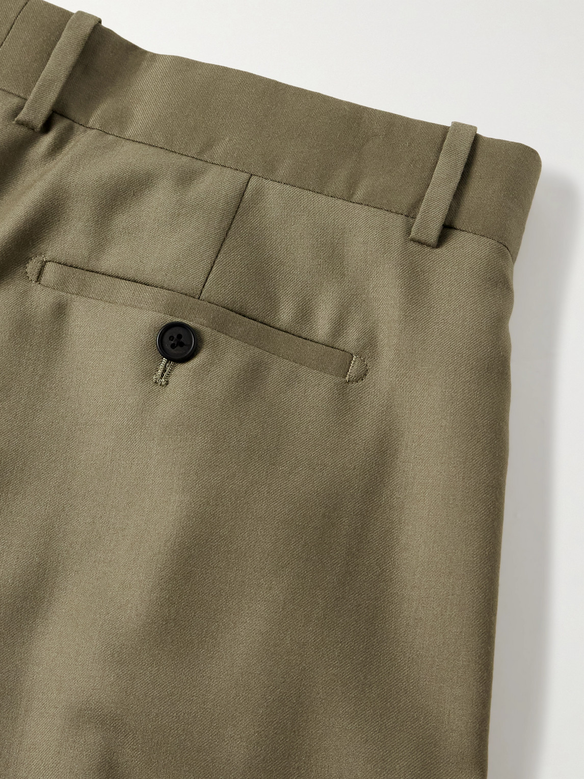 The Row Zev Straight-leg Pleated Virgin Wool-twill Trousers In Gold