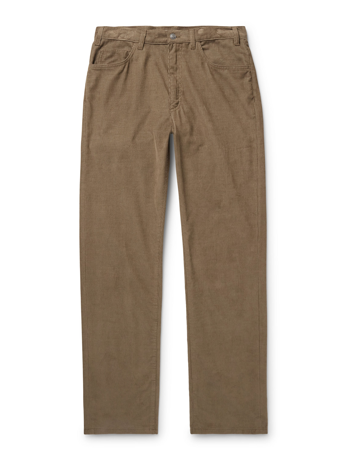 The Row Fred Slim-fit Straight-leg Cotton-corduroy Trousers In Brown