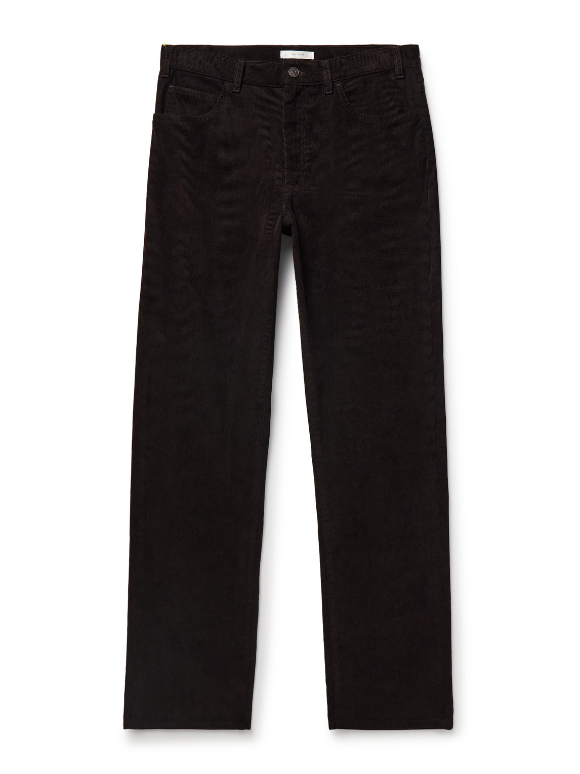 The Row Fred Slim-fit Straight-leg Cotton-blend Corduroy Trousers In Brown