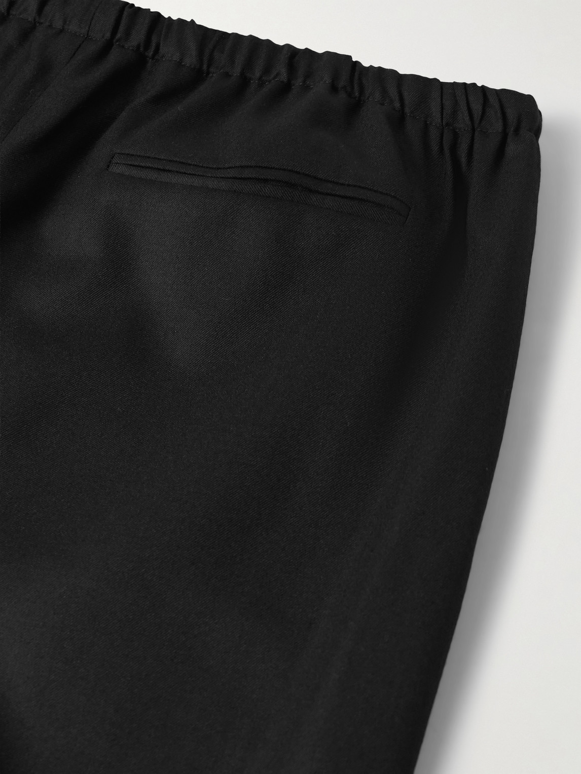 The Row Xon Straight-leg Virgin Wool-flannel Drawstring Trousers In Black