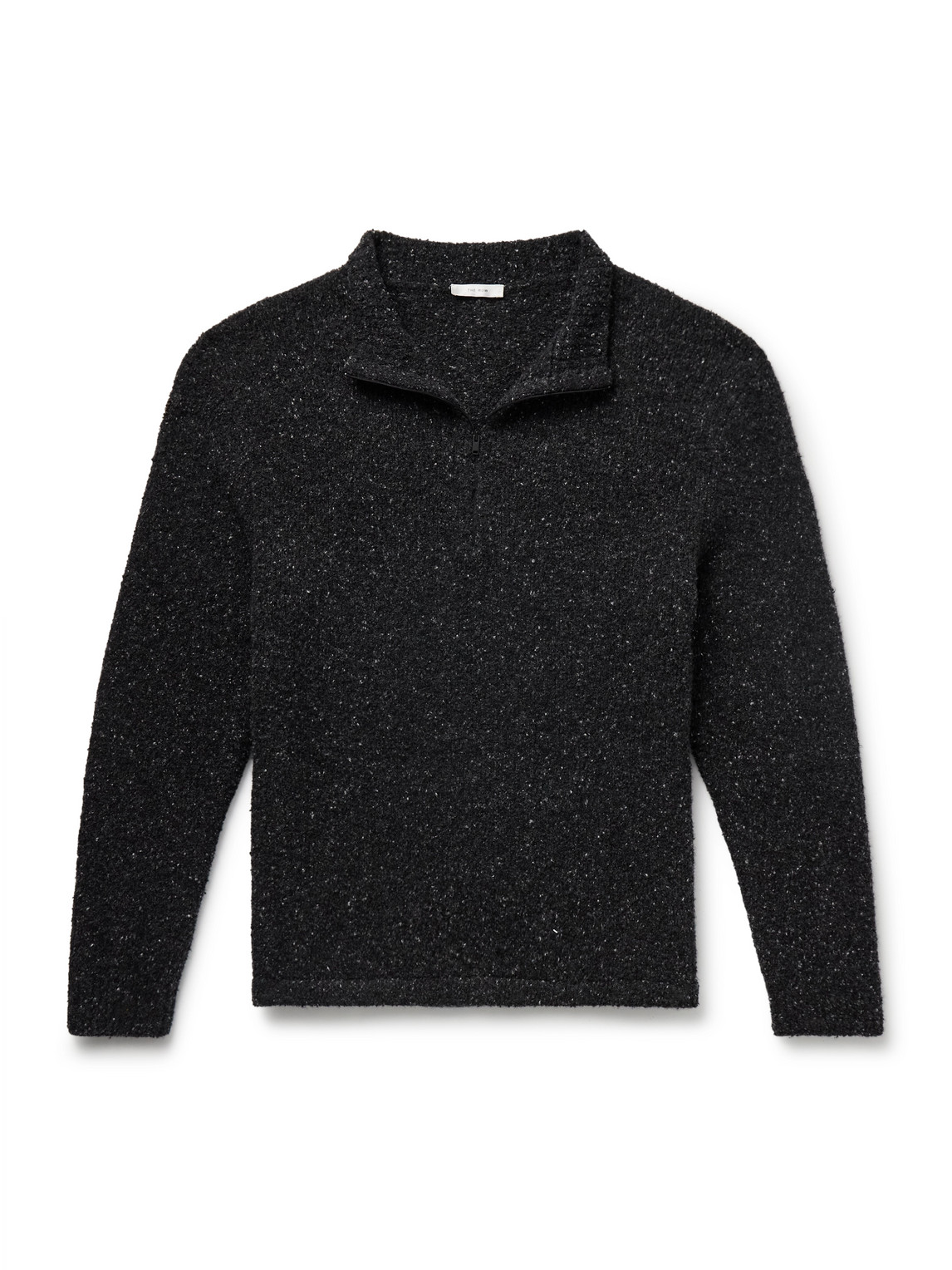 The Row Cusko Cashmere-blend Bouclé Half-zip Sweater In Gray