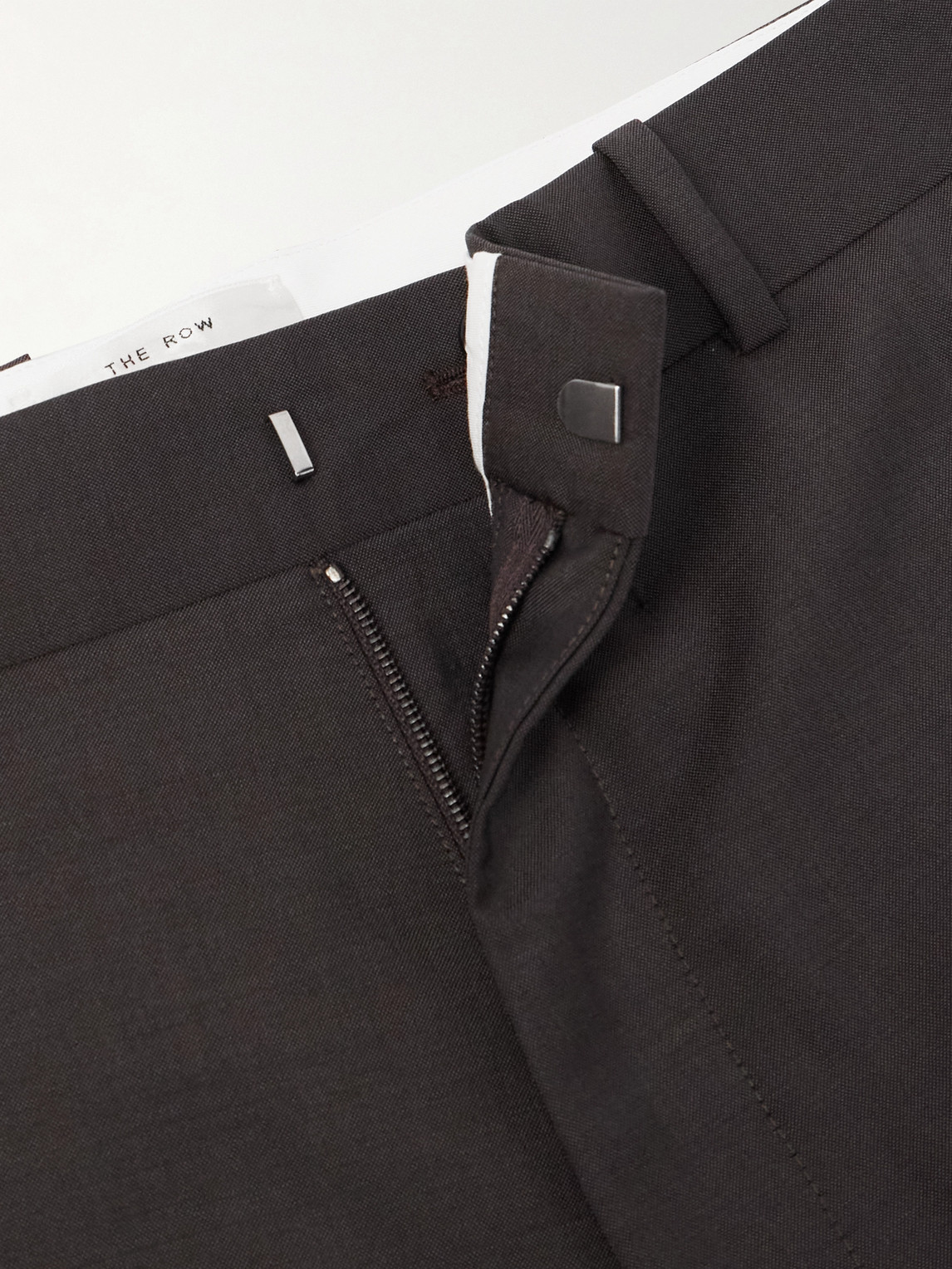 The Row Mista Straight-leg Virgin Wool And Mohair-blend Trousers In Brown