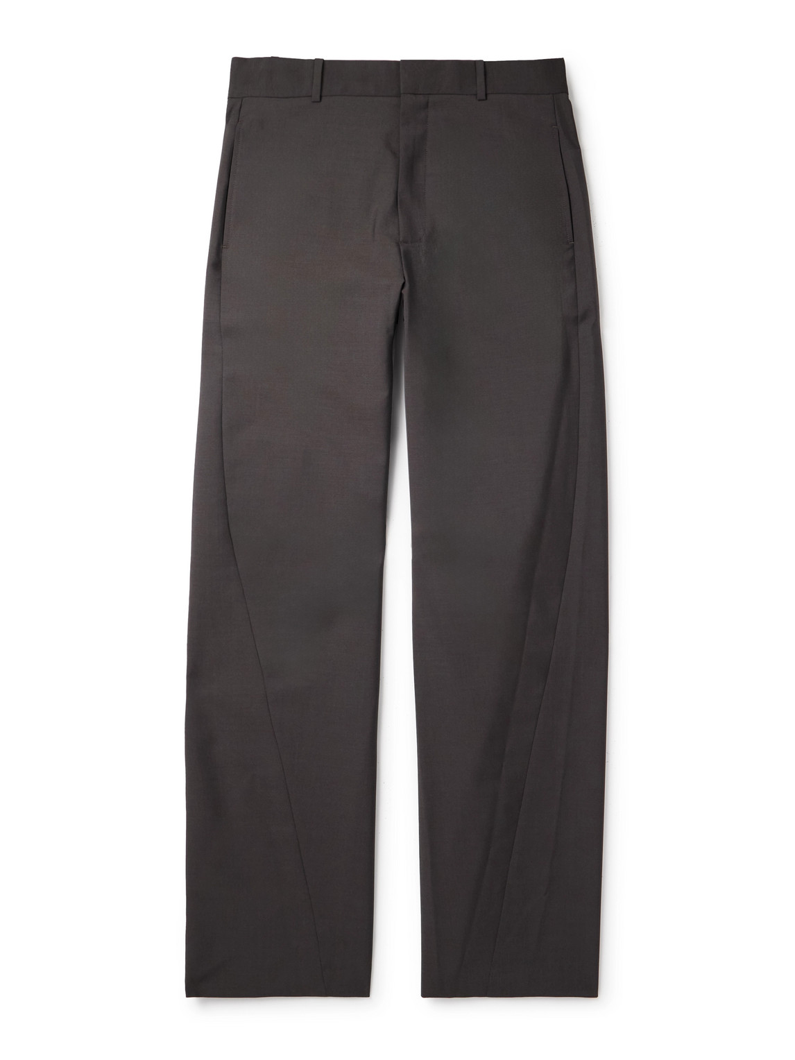 The Row Mista Straight-leg Virgin Wool And Mohair-blend Trousers In Brown