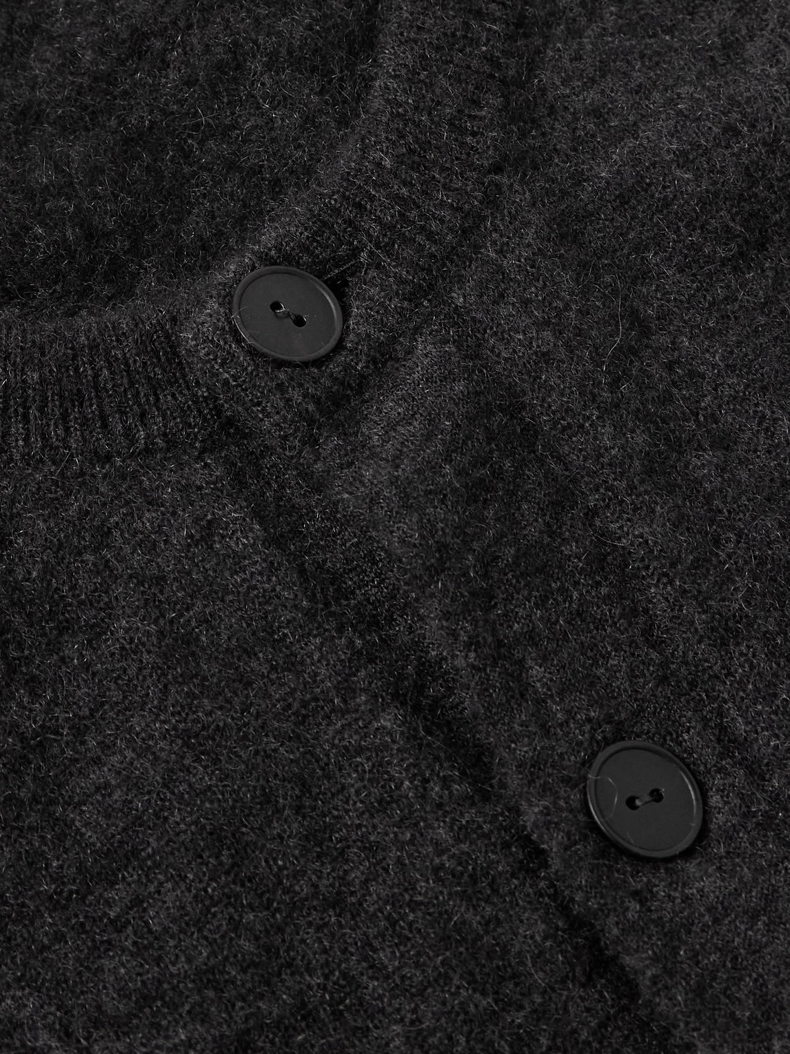 The Row Danube Brushed Cashmere And Silk-blend Cardigan In Gray