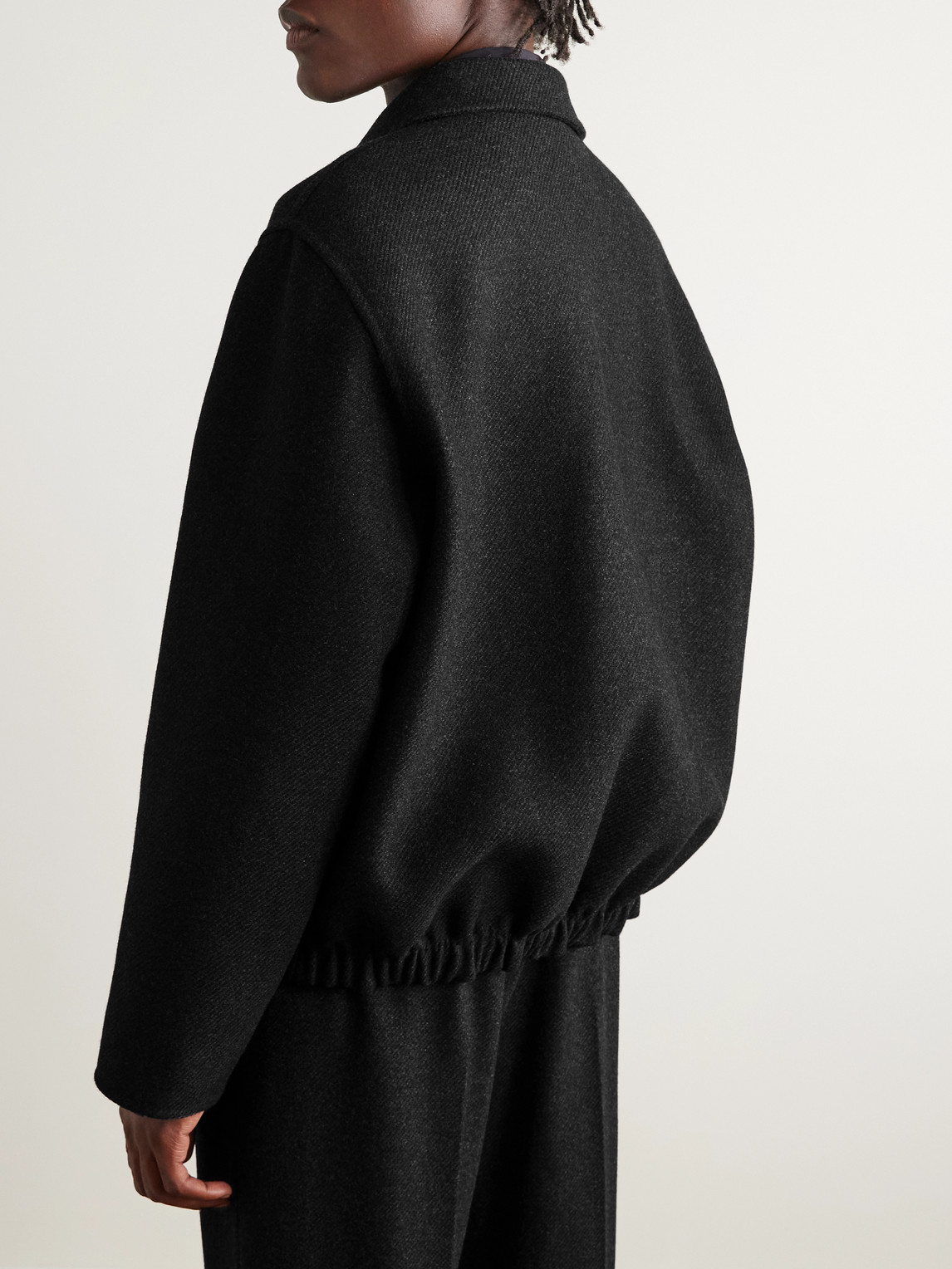 The Row Dantes Brushed Virgin Wool And Cashmere-blend Twill Jacket In Black