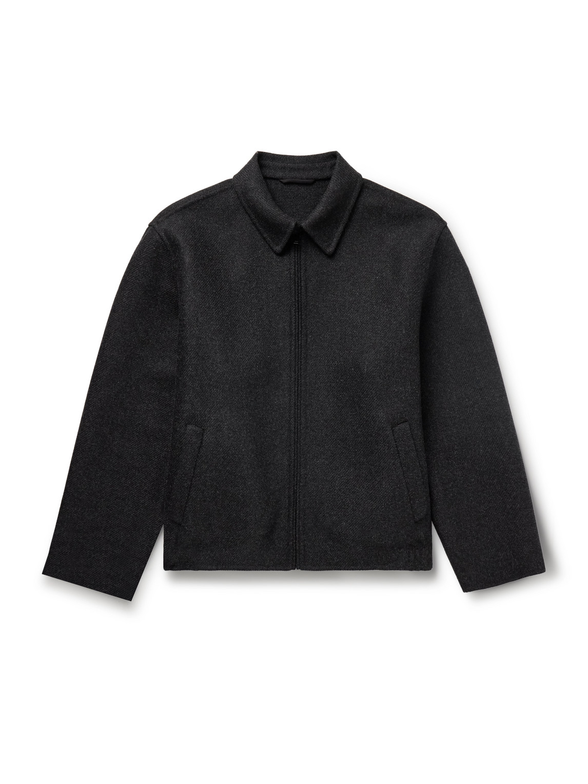 The Row Dantes Brushed Virgin Wool And Cashmere-blend Twill Jacket In Black