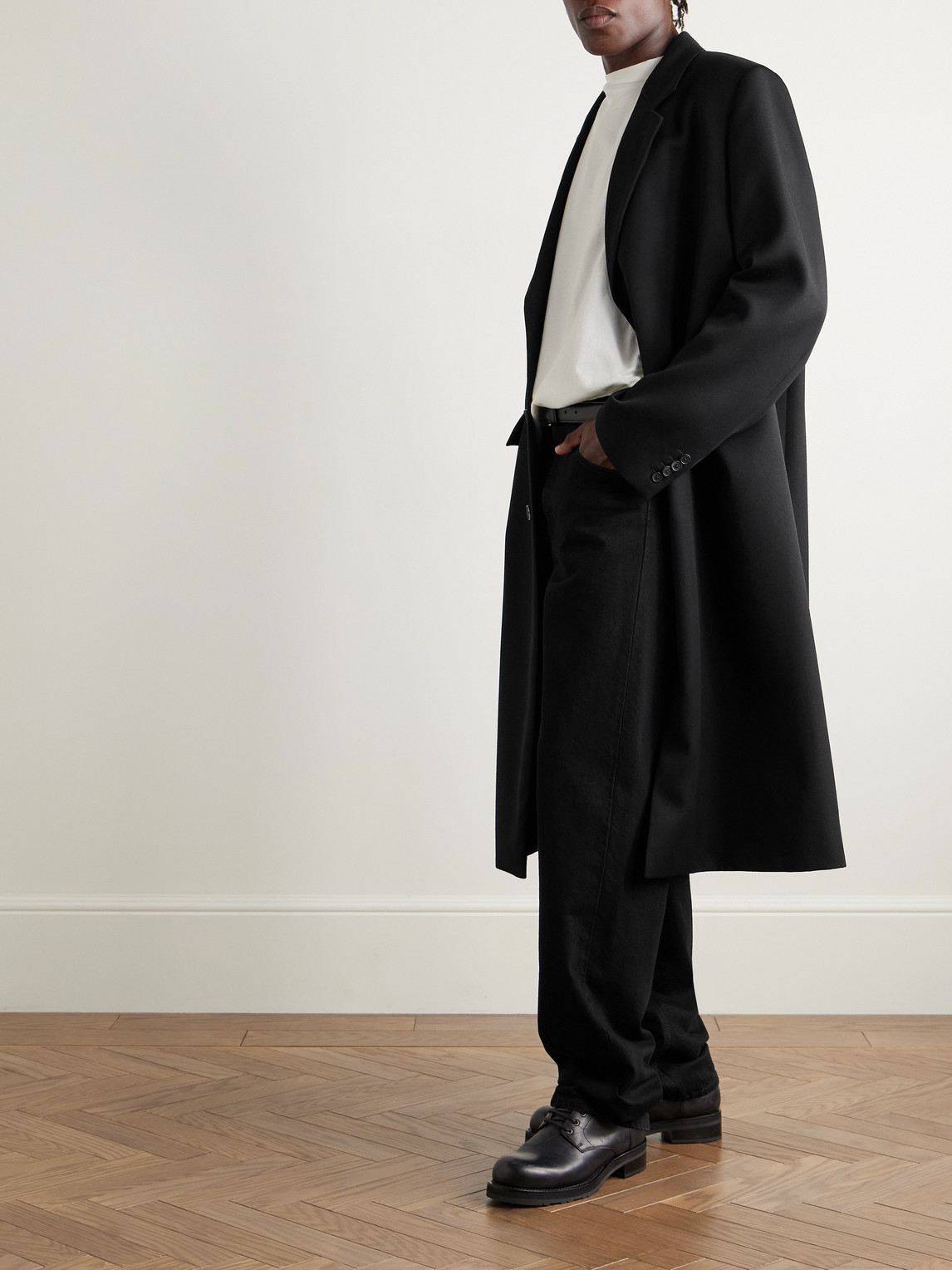 The Row Compa Virgin Wool-gabardine Coat In Black