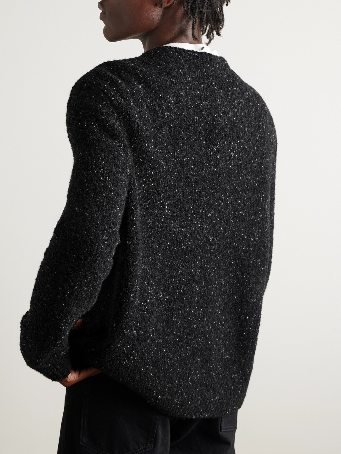 The Row Aksel Cashmere-blend Bouclé Sweater In Black