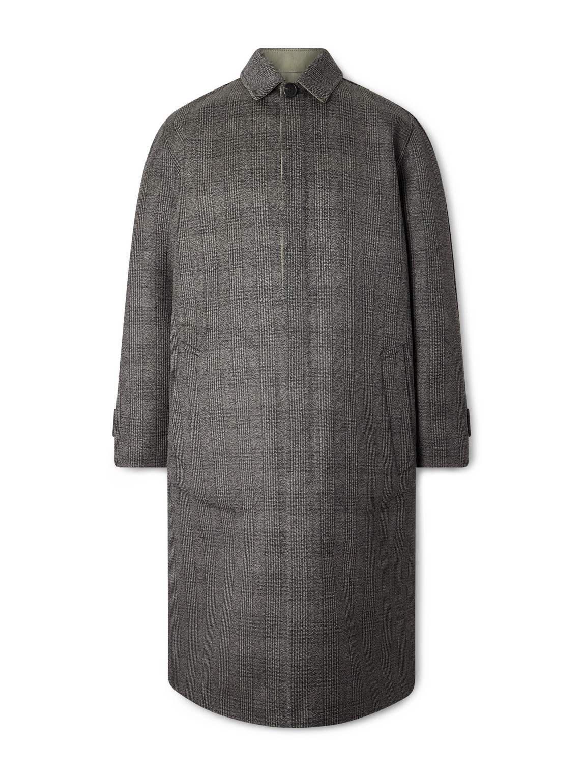 The Row Palo Prince Of Wales Checked Virgin Wool And Silk-blend Coat In Black
