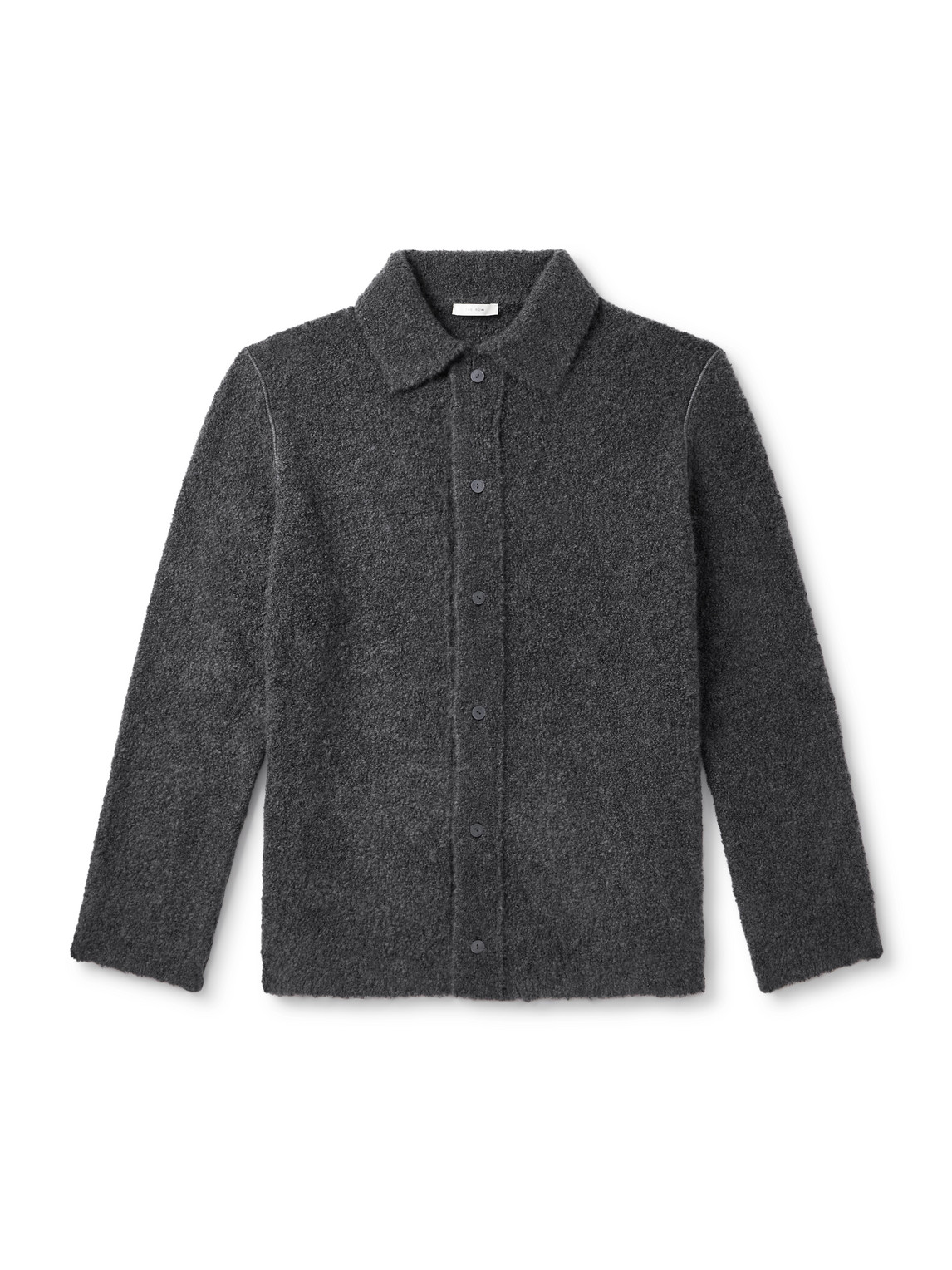 The Row Novak Cashmere, Alpaca And Silk-blend Bouclé Cardigan In Black