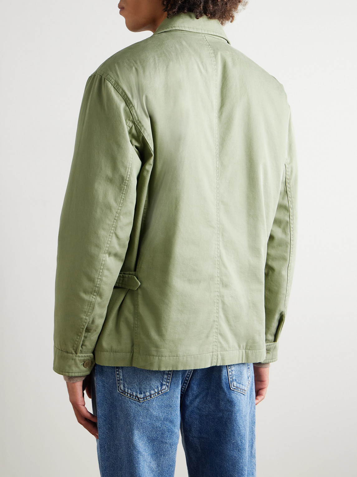 The Row Justo Cotton And Cashmere-blend Gabardine Bomber Jacket In Green