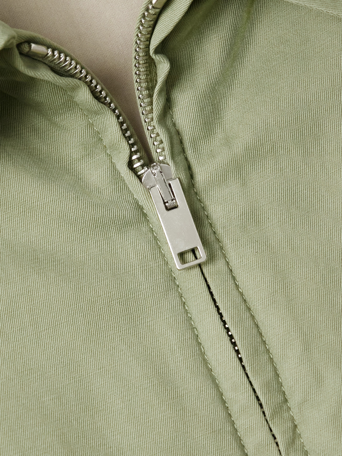 The Row Justo Cotton And Cashmere-blend Gabardine Bomber Jacket In Green