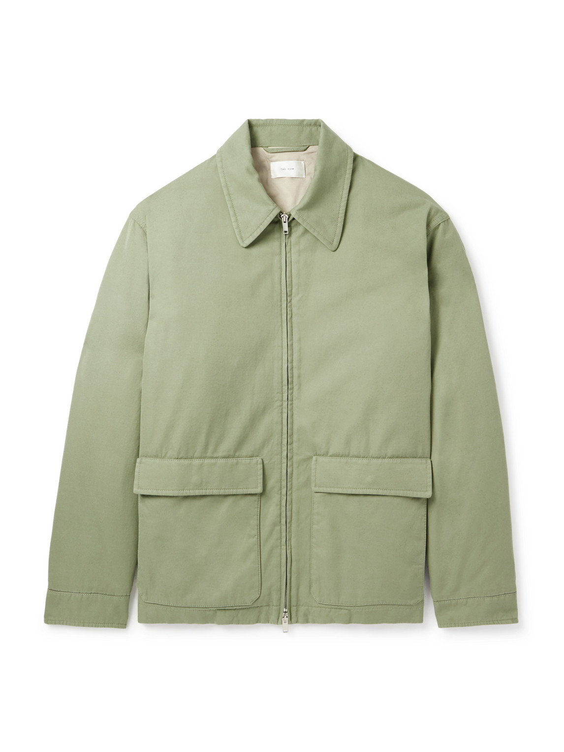 The Row Justo Cotton And Cashmere-blend Gabardine Bomber Jacket In Green