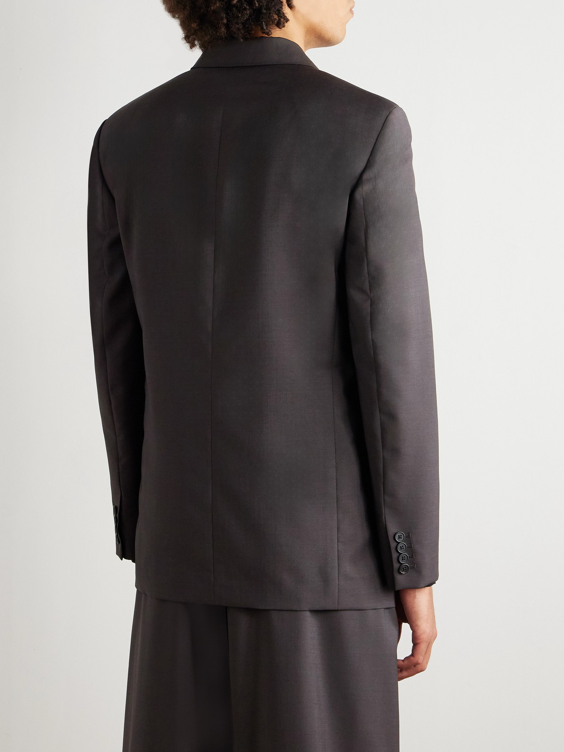 The Row Sabriel Grain De Poudre Wool And Mohair-blend Blazer In Brown