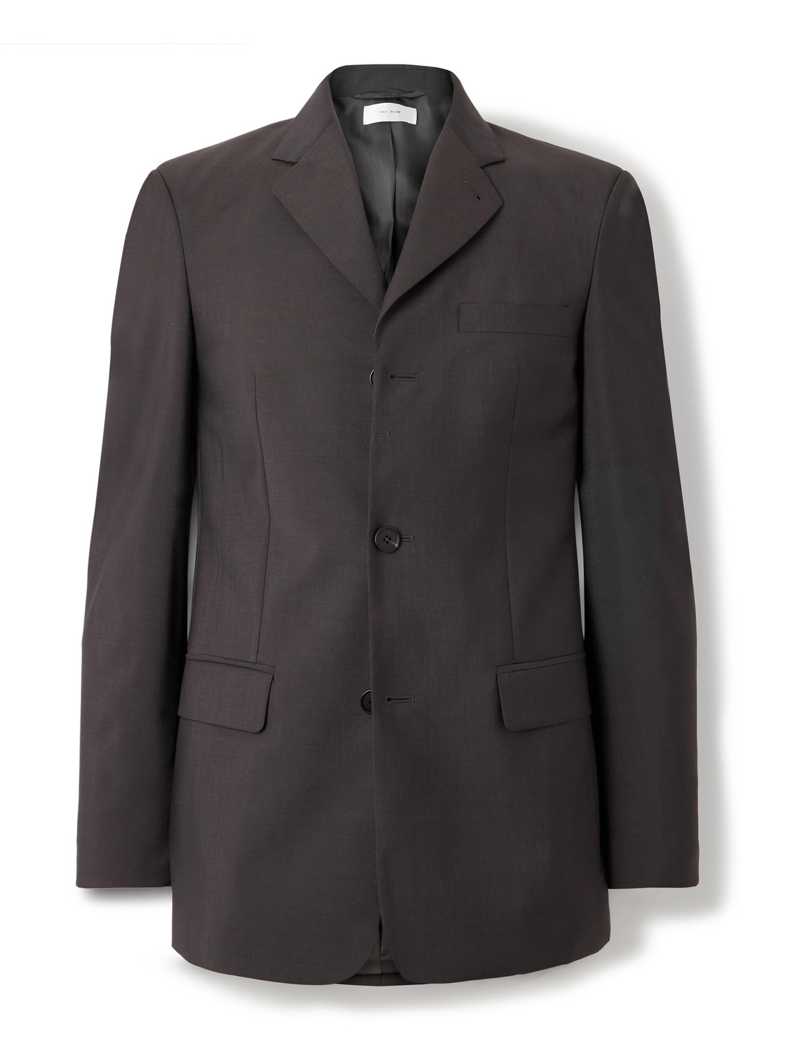 The Row Sabriel Grain De Poudre Wool And Mohair-blend Blazer In Brown