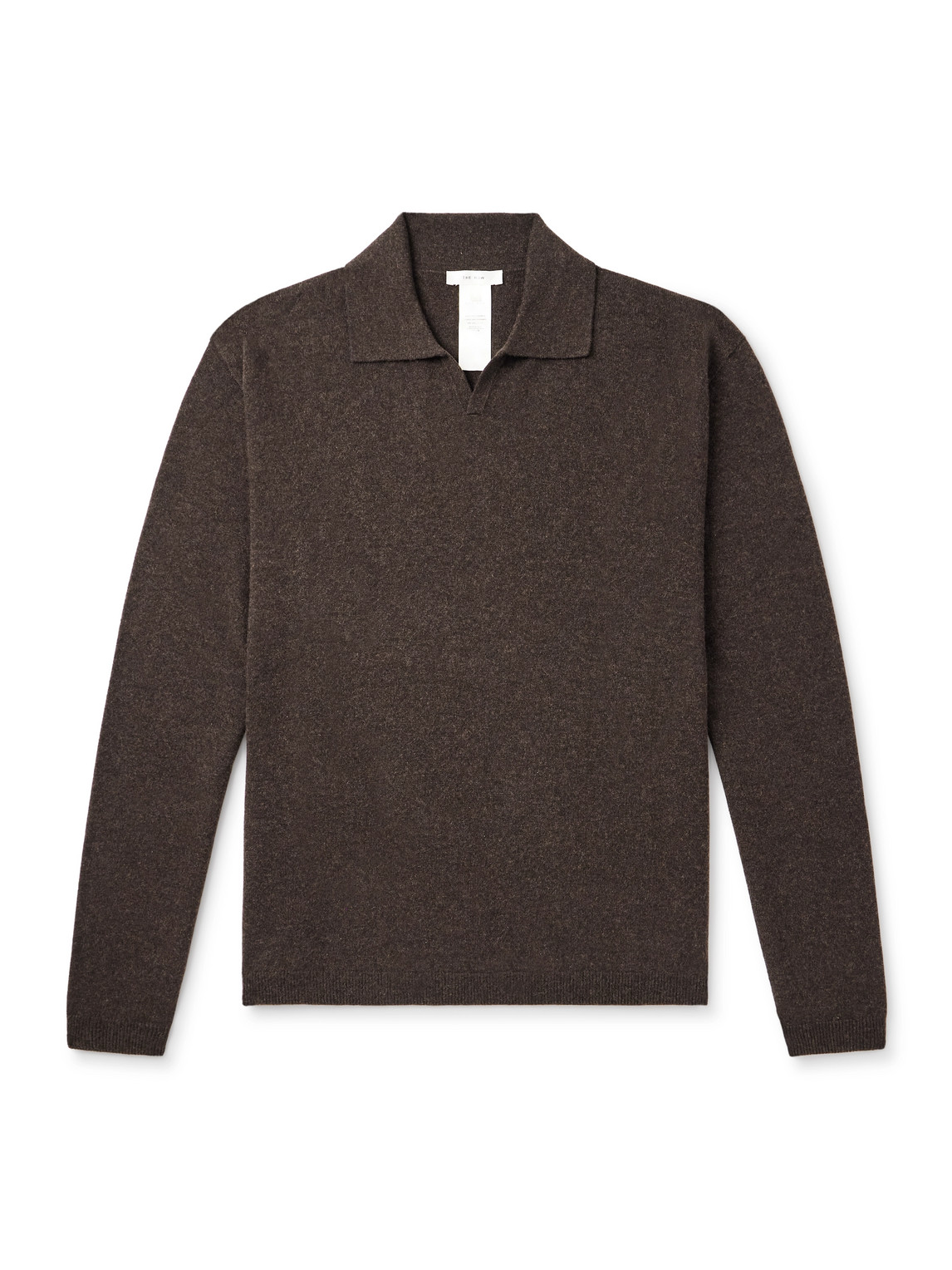 The Row Franz Cashmere Polo Shirt In Brown
