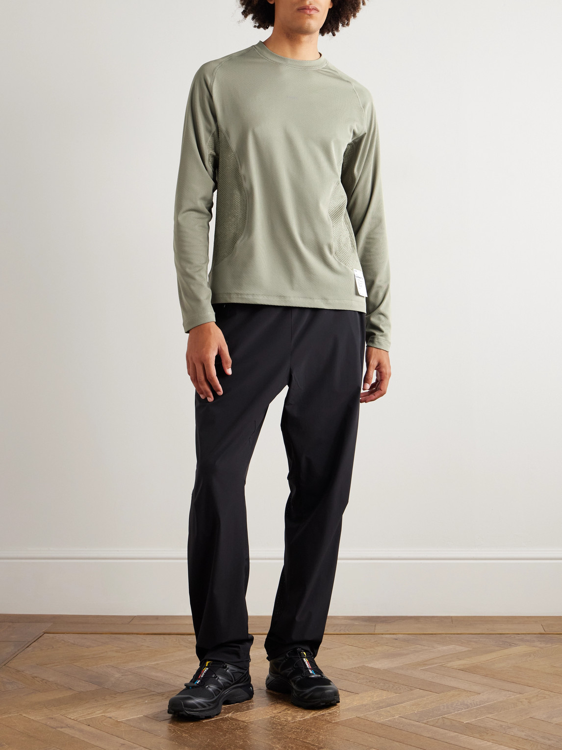 Satisfy Logo-appliquéd Ghostfleece™ Octa® Running Top In Green