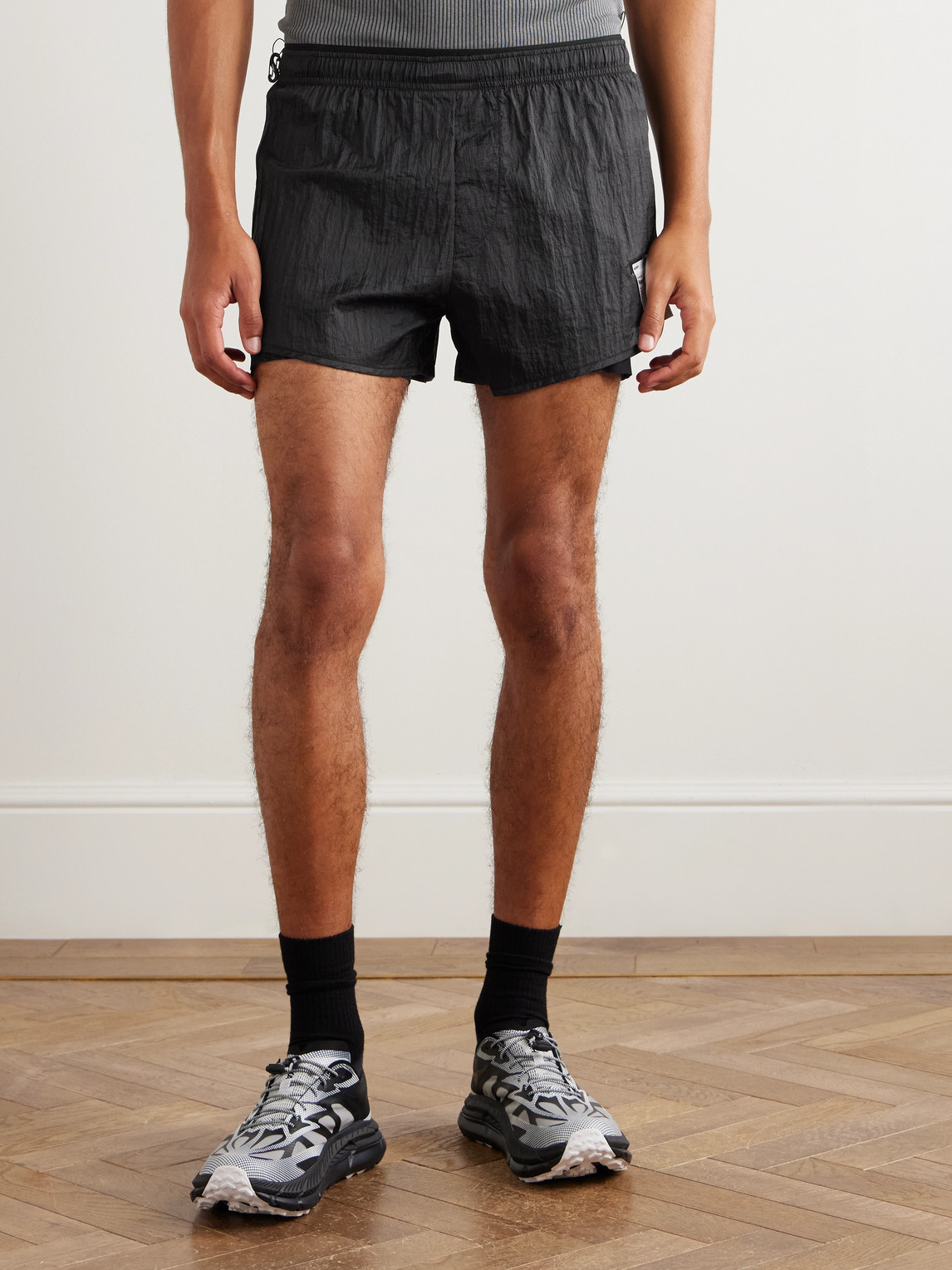  Satisfy - 3" Straight-leg Layered Rippy&trade; Ripstop And Justice&trade; Shorts - Men - Black - L 