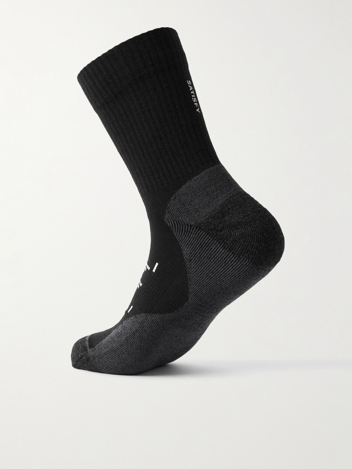 Satisfy Stretch Merino Wool-blend Socks In Black
