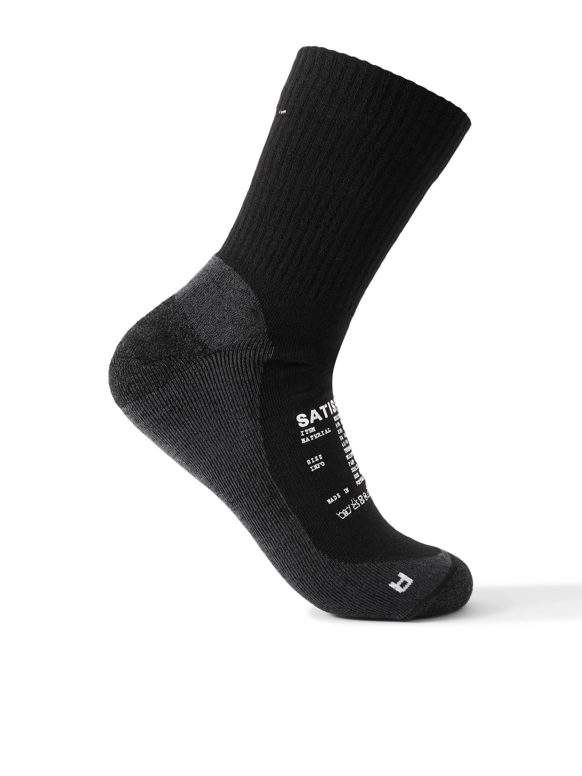 Satisfy Stretch Merino Wool-blend Socks In Black