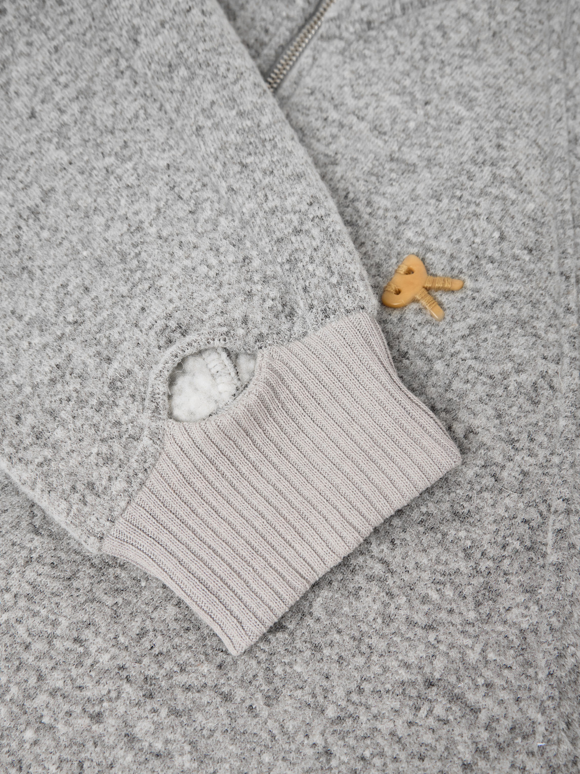 District Vision Logo-appliquéd Wool-blend Zip-up Sweater In Gray