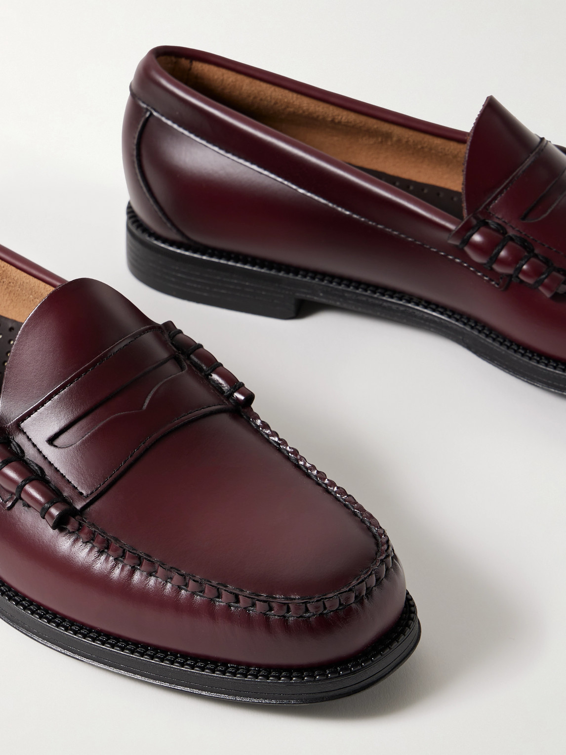 Gh Bass Easy Weejuns Larson Glossed-leather Penny Loafers In Burgundy