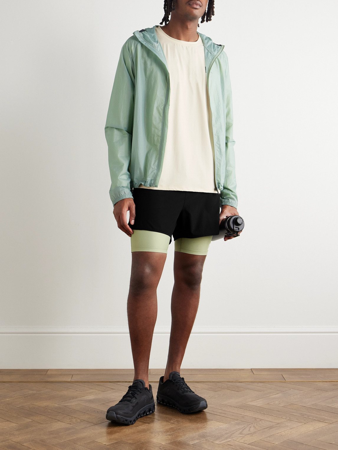 District Vision Nylon Micro-ripstop Hooded Jacket In Green