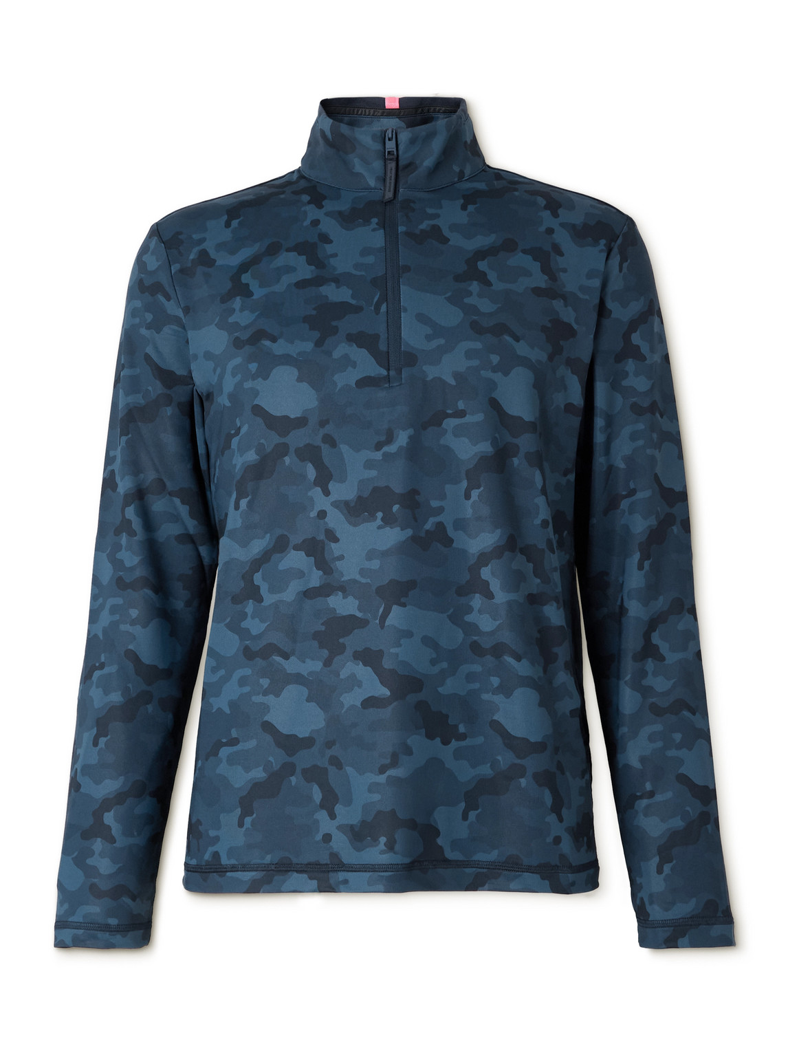 G/fore Camouflage-print Tech-jersey Half-zip Golf Top In Blue