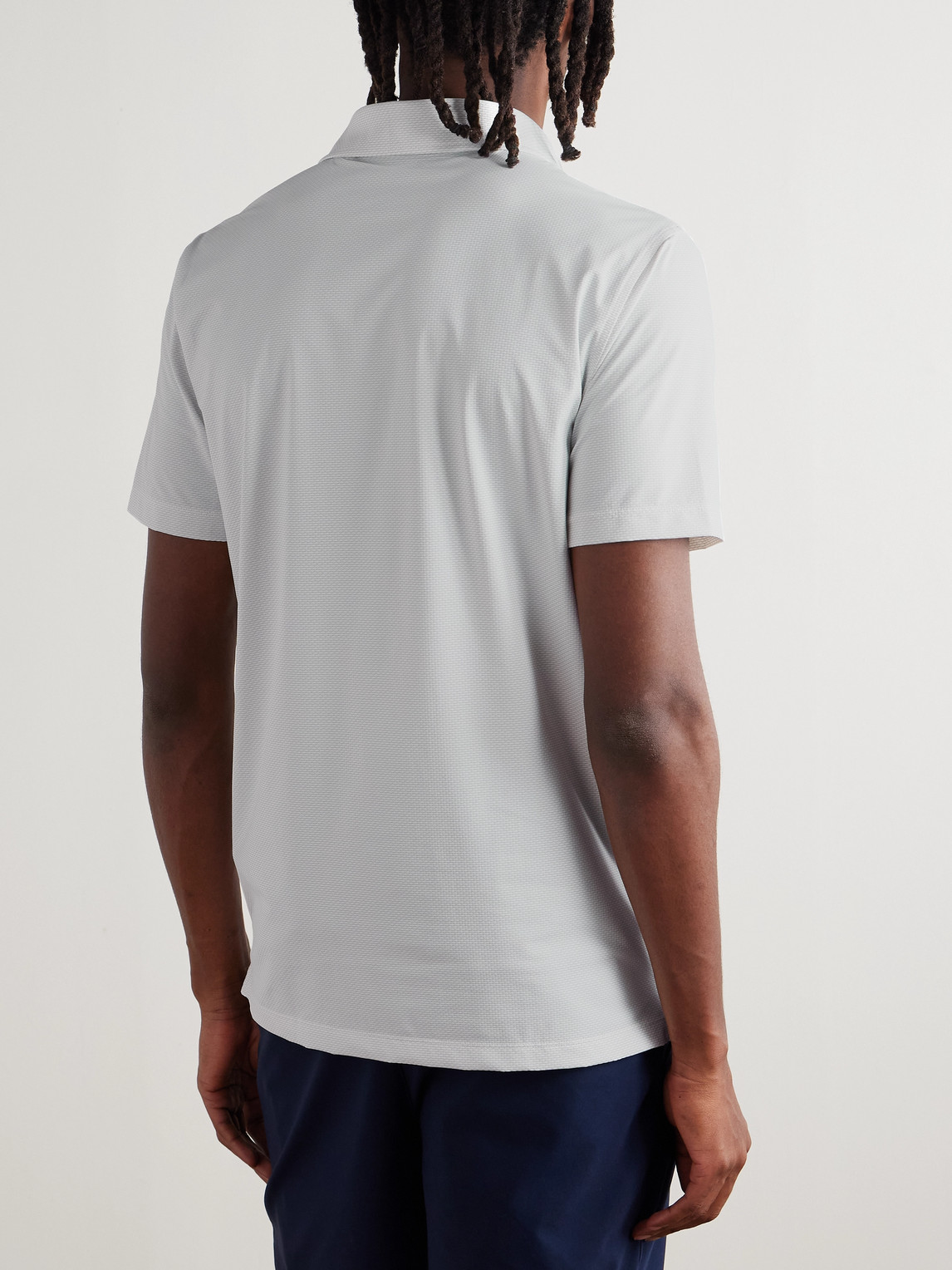 G/fore Stretch-jacquard Golf Polo Shirt In Gray