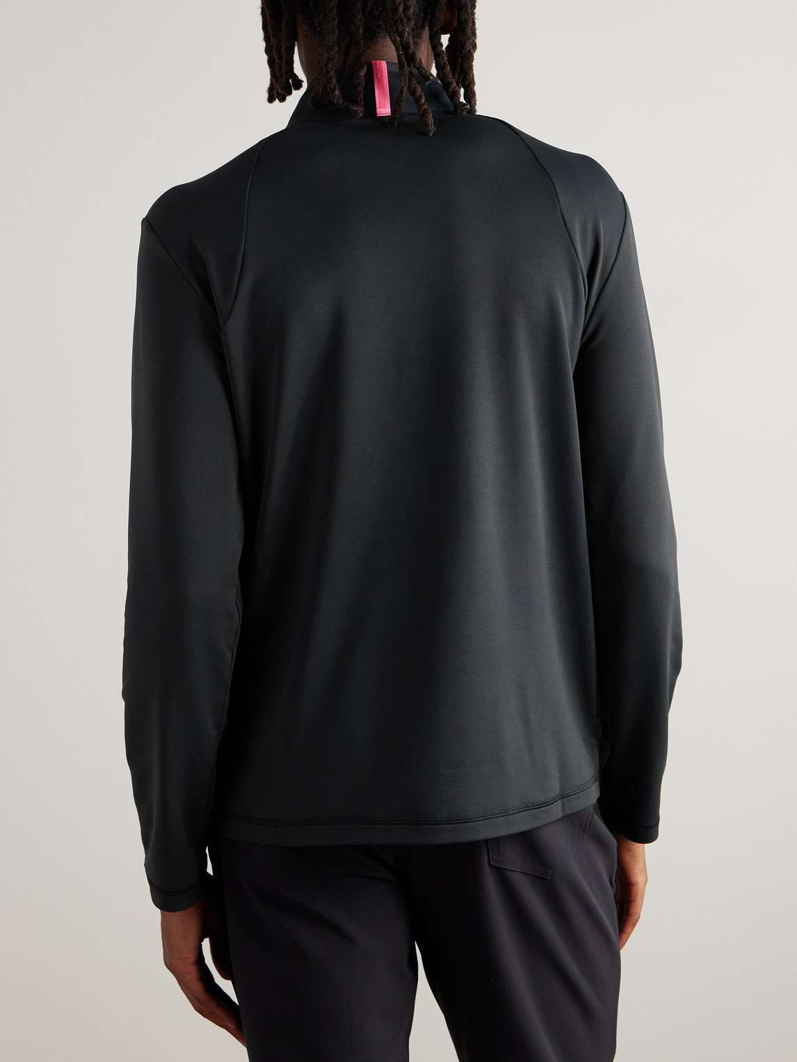 G/fore Brushed Tech-jersey Half-zip Golf Top In Black