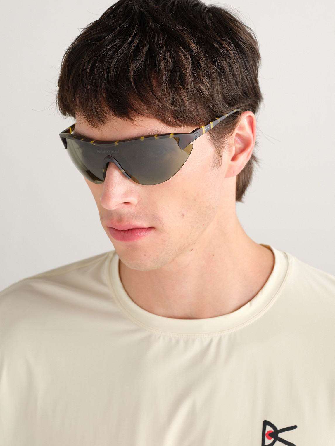 Yukinori Range Finder D-Frame Tortoiseshell Acetate Wrap-Around Sunglasses — 2