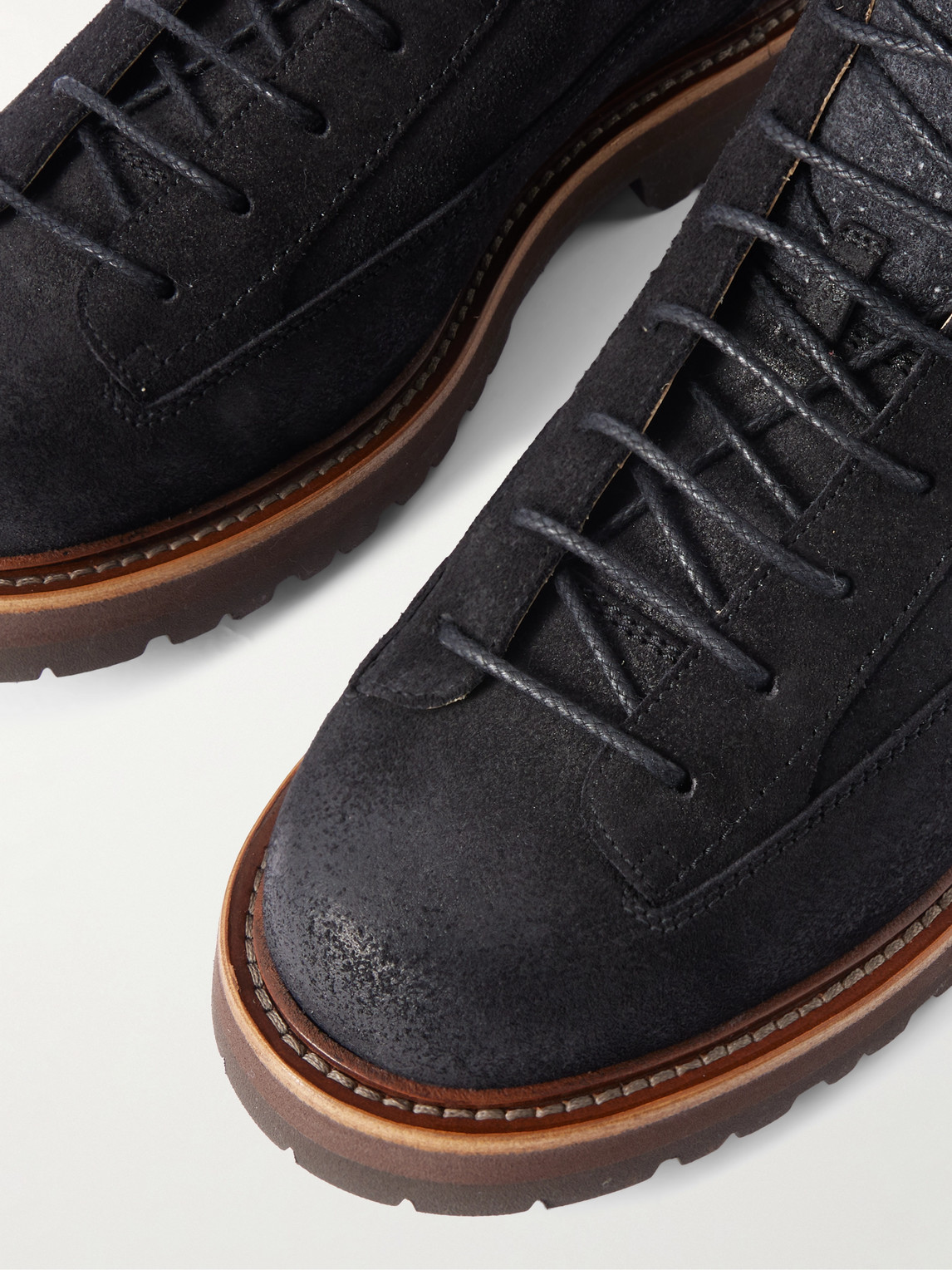 Brunello Cucinelli Waxed-suede Hiking Boots