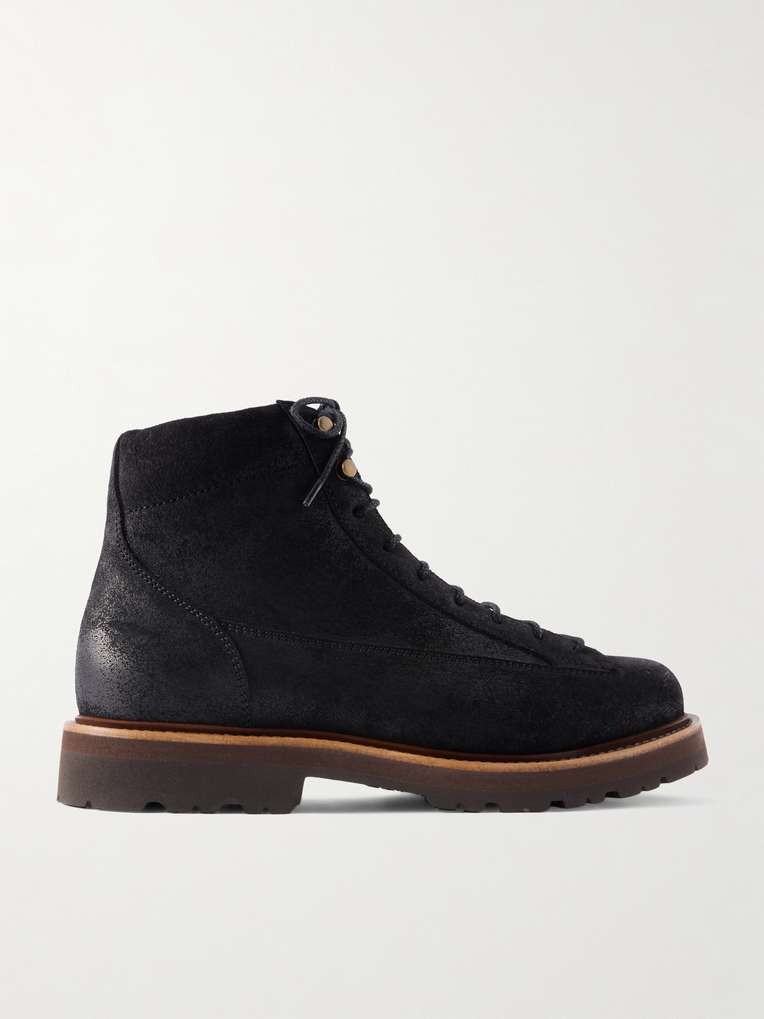 Brunello Cucinelli — Waxed-Suede Hiking Boots