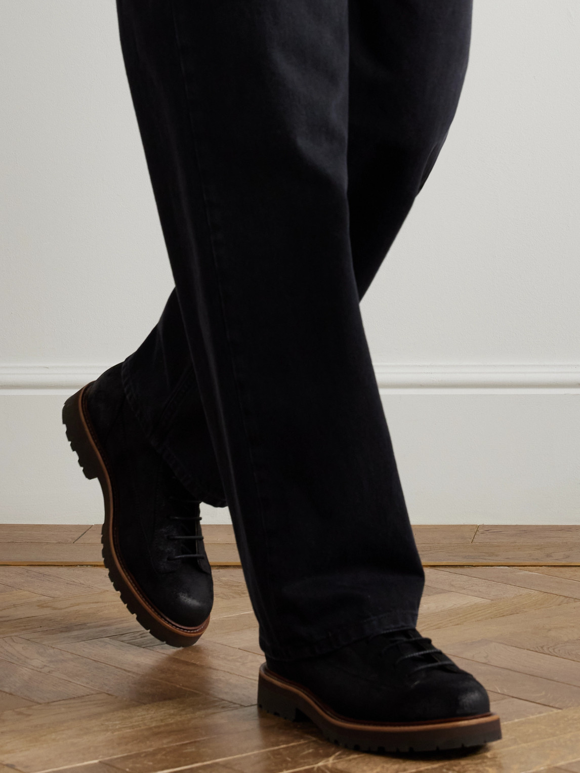 Brunello Cucinelli Waxed-suede Hiking Boots