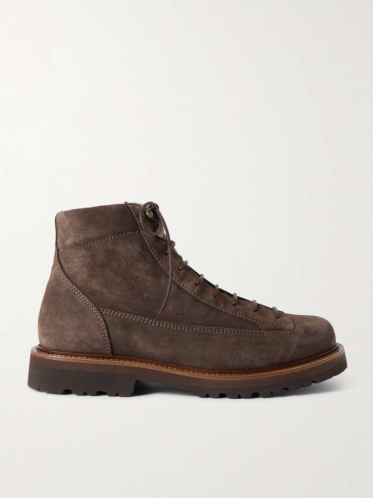 Brunello Cucinelli — Suede Lace-Up Boots
