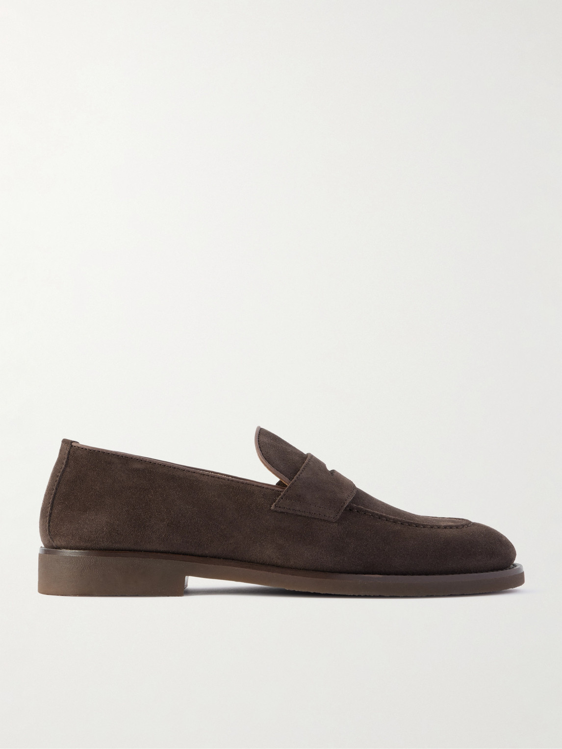 Brunello Cucinelli Leather-Trimmed Suede Penny Loafers - Men