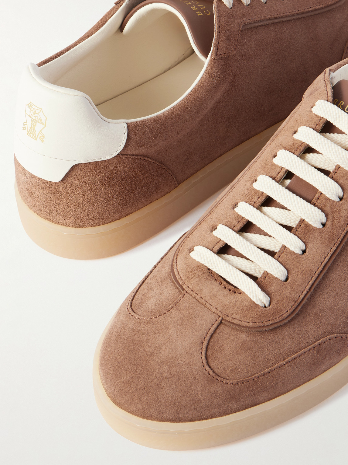 Brunello Cucinelli Leather-trimmed Suede Sneakers