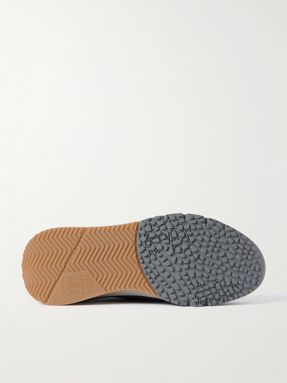 Brunello Cucinelli Leather-trimmed Stretch-knit Sneakers
