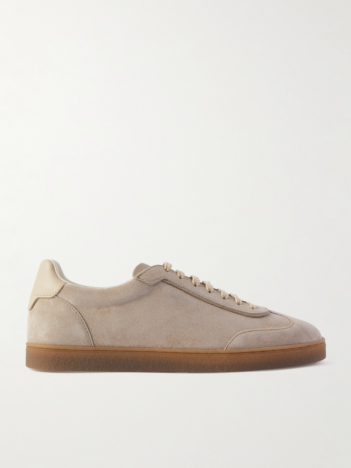 Brunello Cucinelli Leather-Trimmed Suede Sneakers - Men