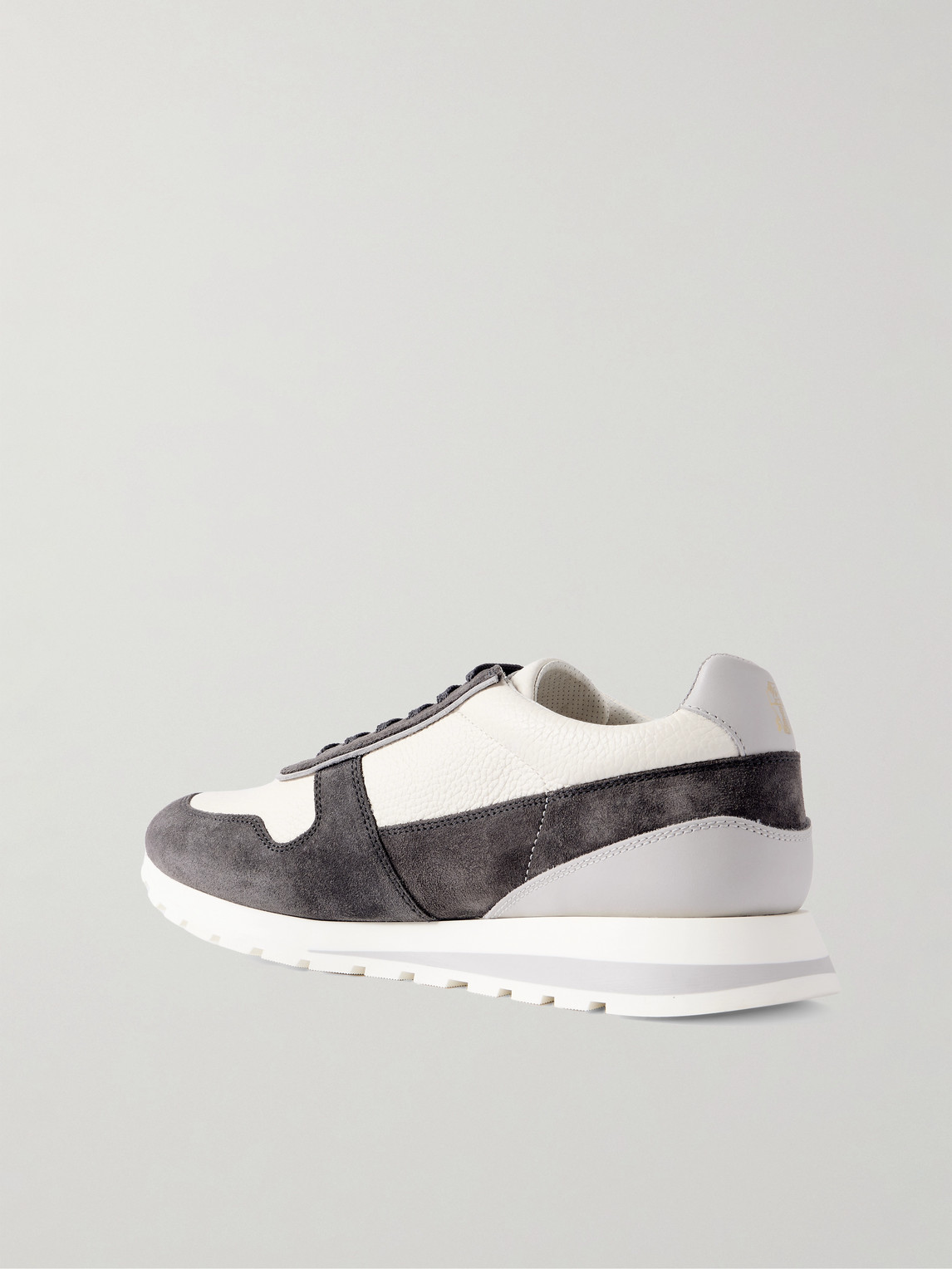 Brunello Cucinelli Olimpo Full-grain Leather And Suede Sneakers