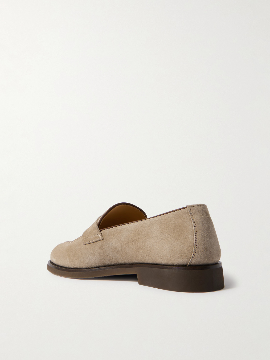 Brunello Cucinelli Beige Calf Suede Mocassins In Neutral