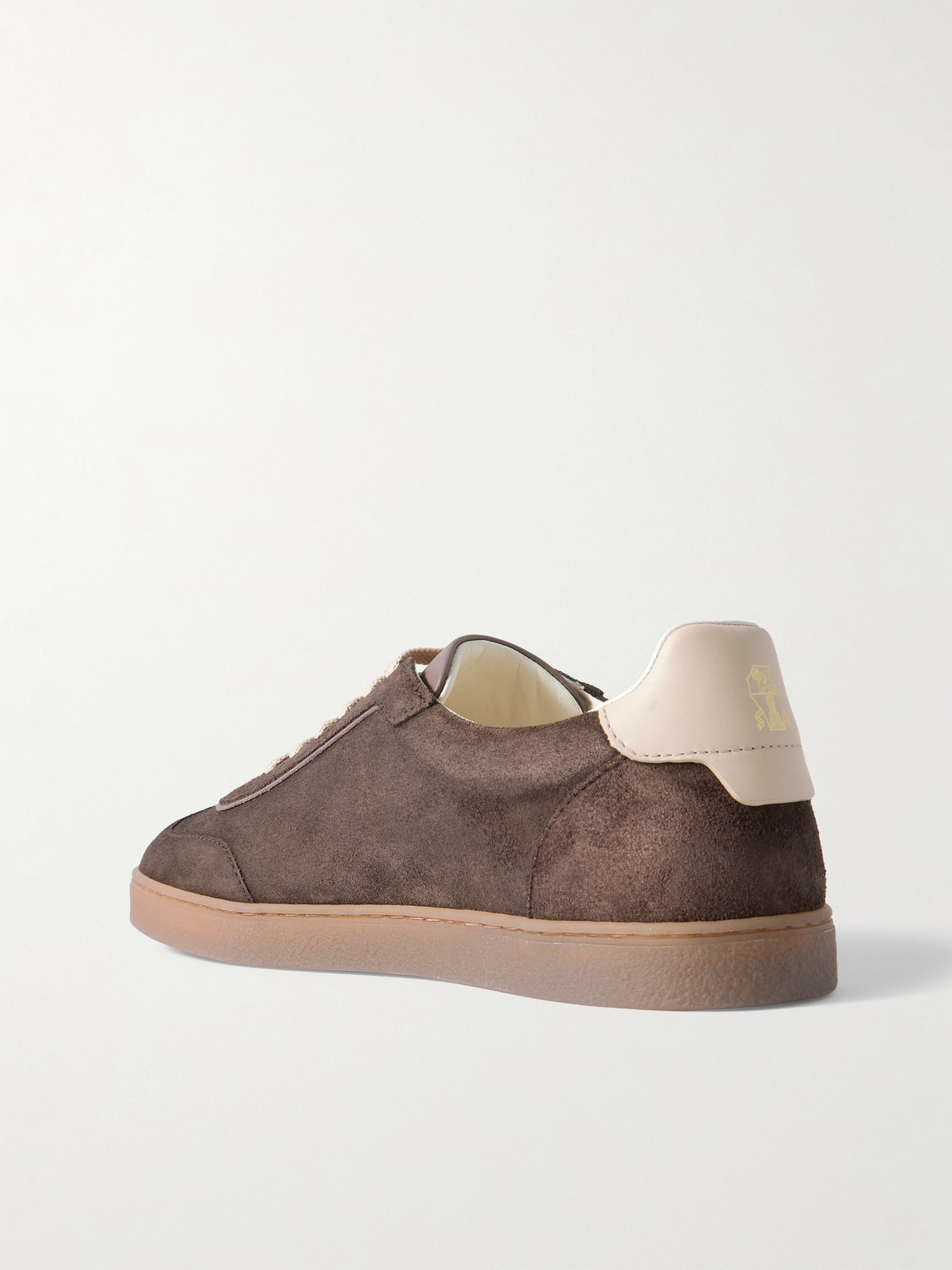 Brunello Cucinelli Leather-trimmed Suede Sneakers