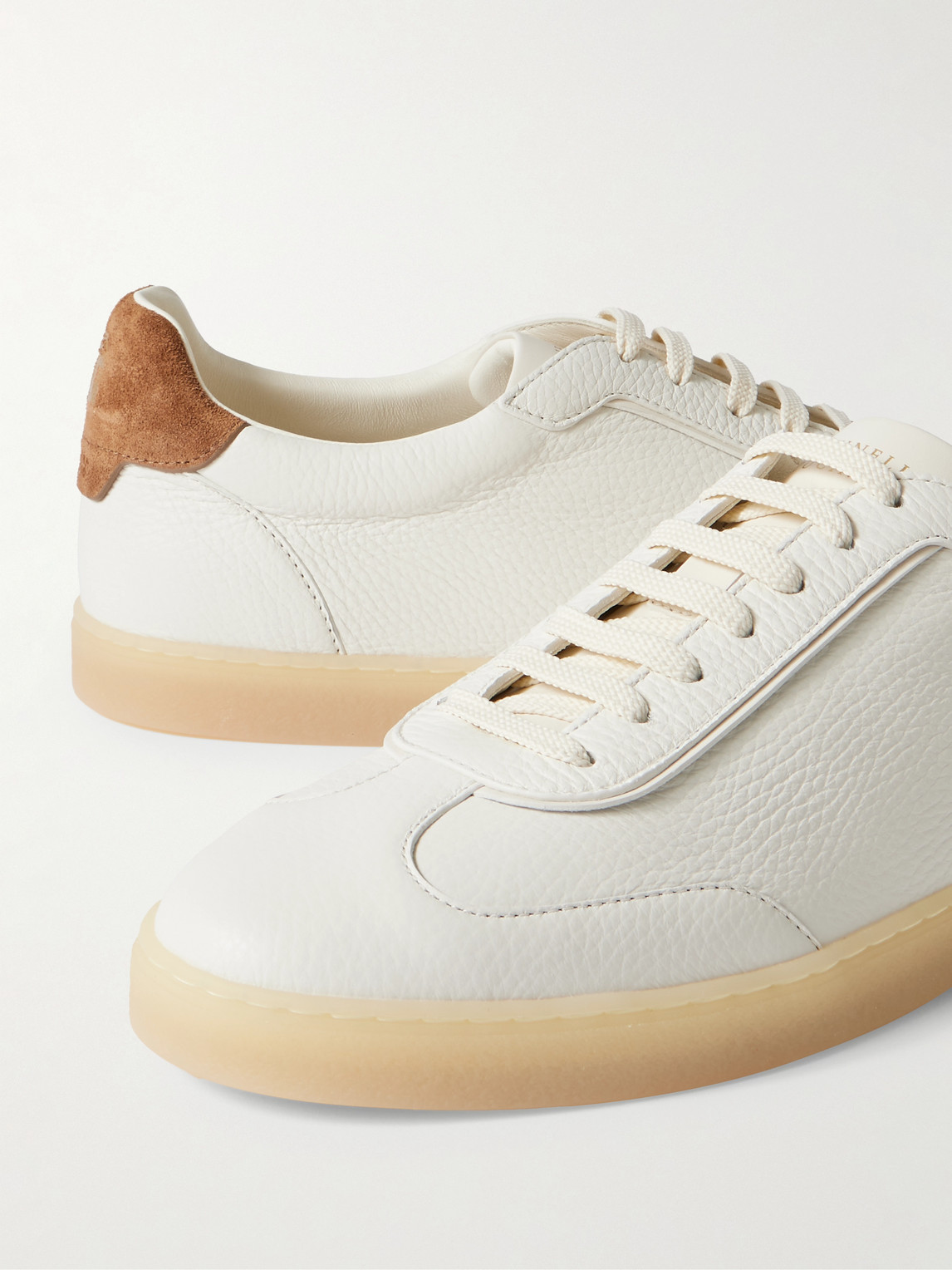 Brunello Cucinelli Lace-up Sneakers With Textured Leather Upper