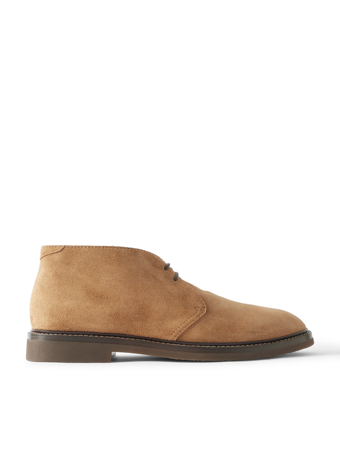 Brunello Cucinelli Suede Desert Boots In Brown