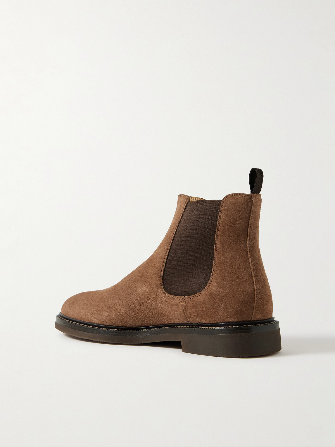 Brunello Cucinelli Suede Chelsea Boots In Brown