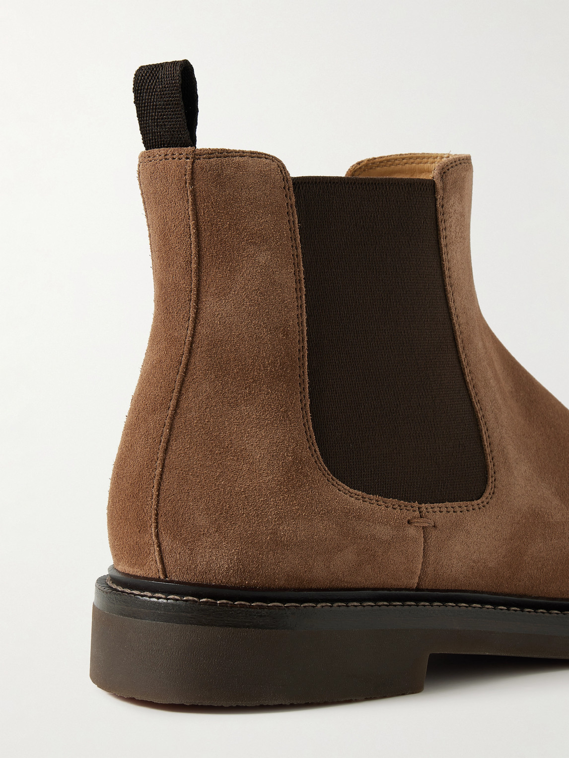 Brunello Cucinelli Suede Chelsea Boots In Brown