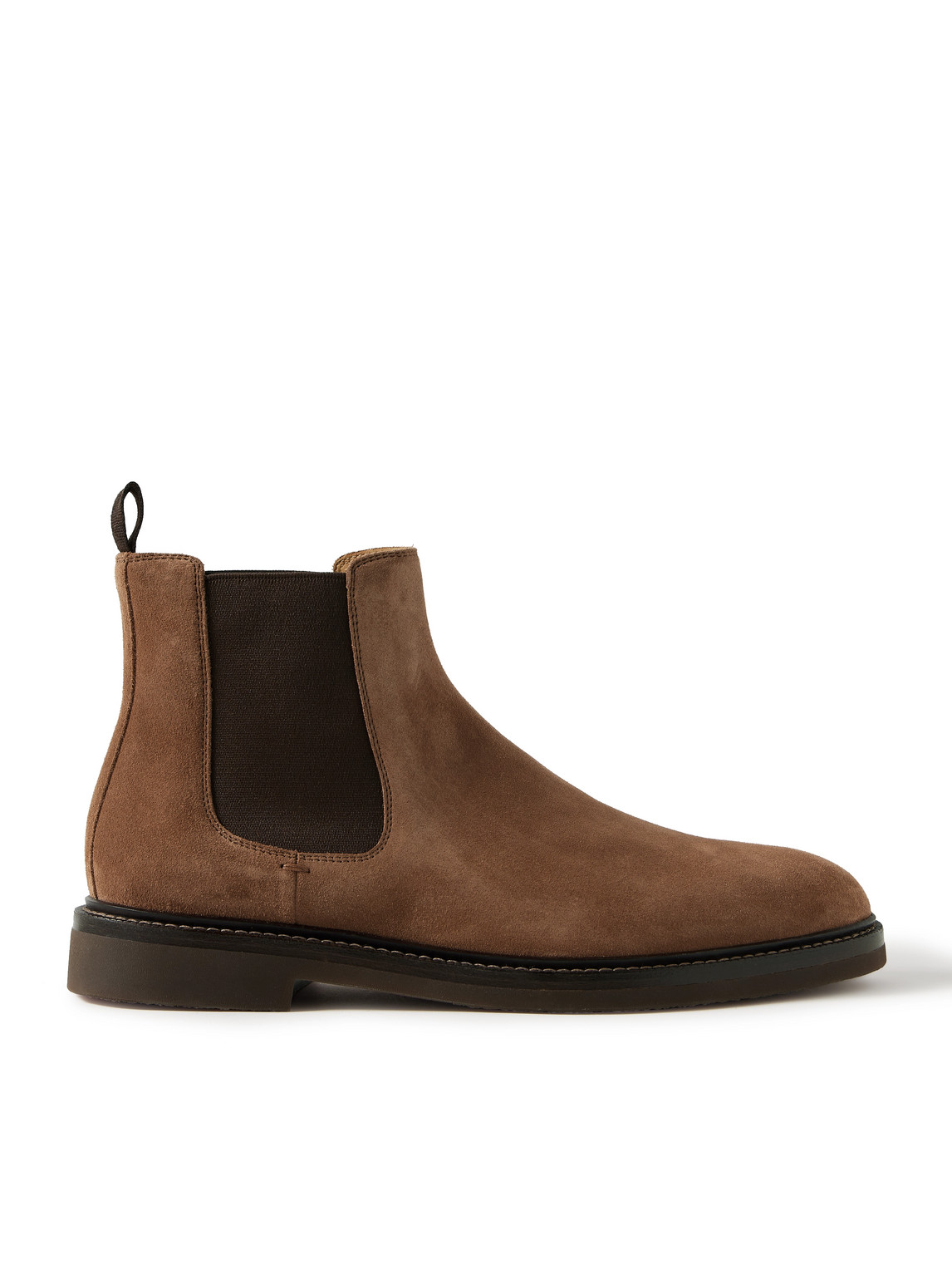 Brunello Cucinelli Suede Chelsea Boots In Brown