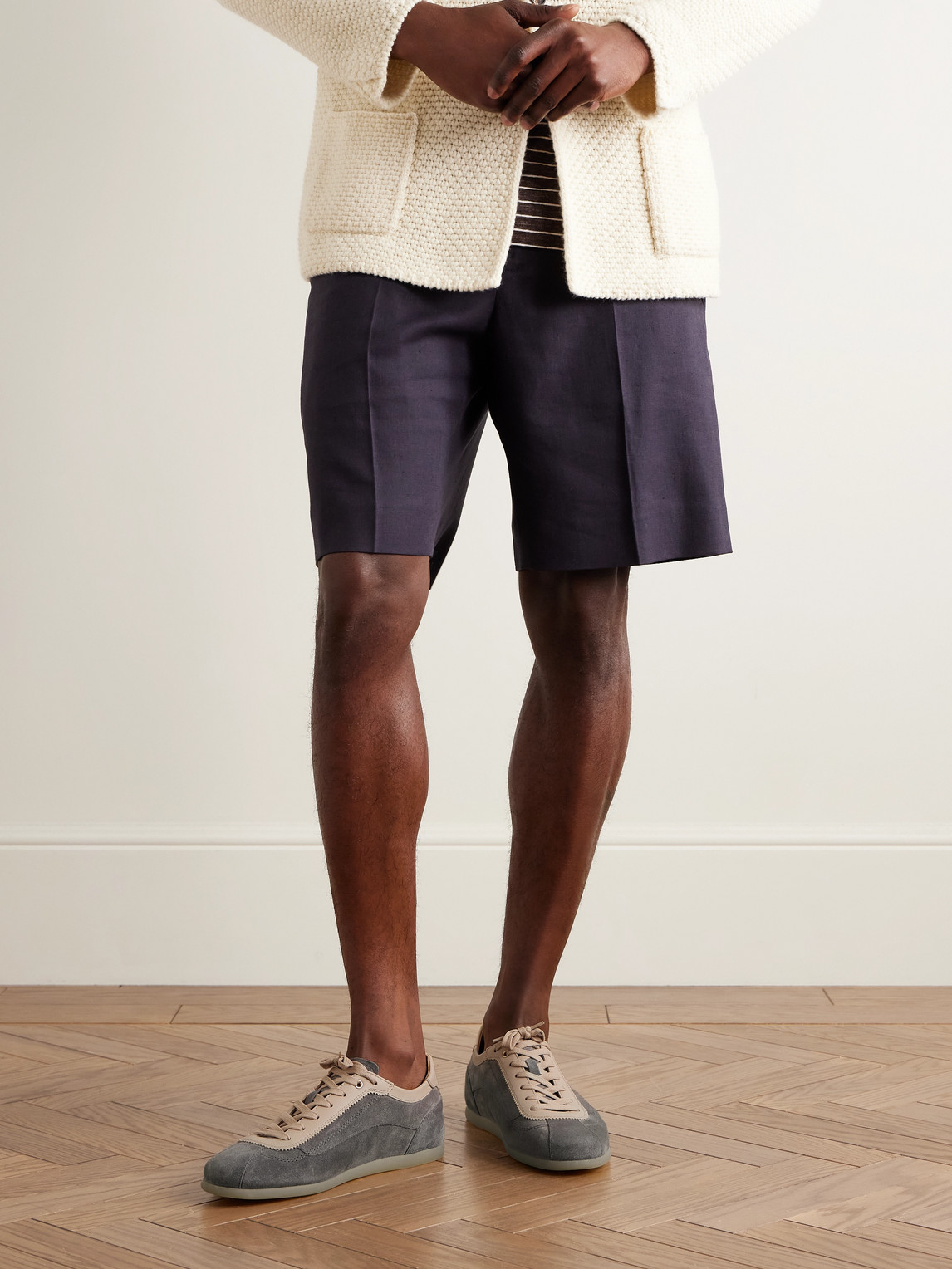 Brunello Cucinelli Leather-trimmed Suede Sneakers