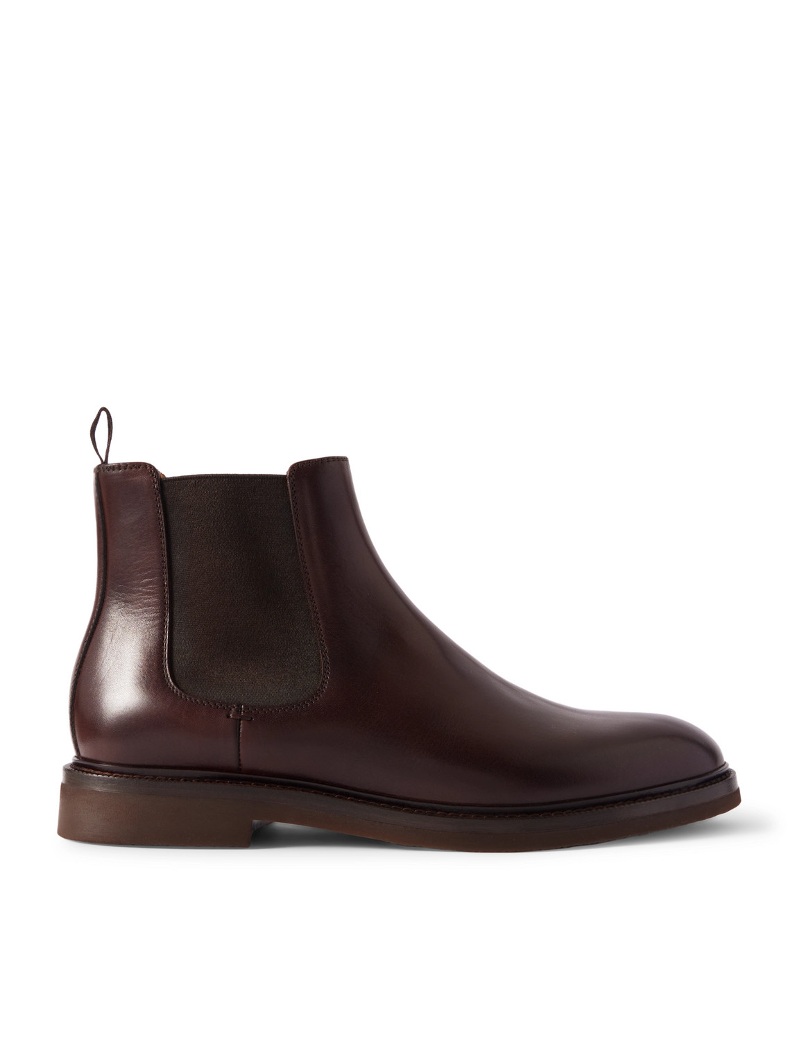 Brunello Cucinelli Leather Chelsea Boots In Brown