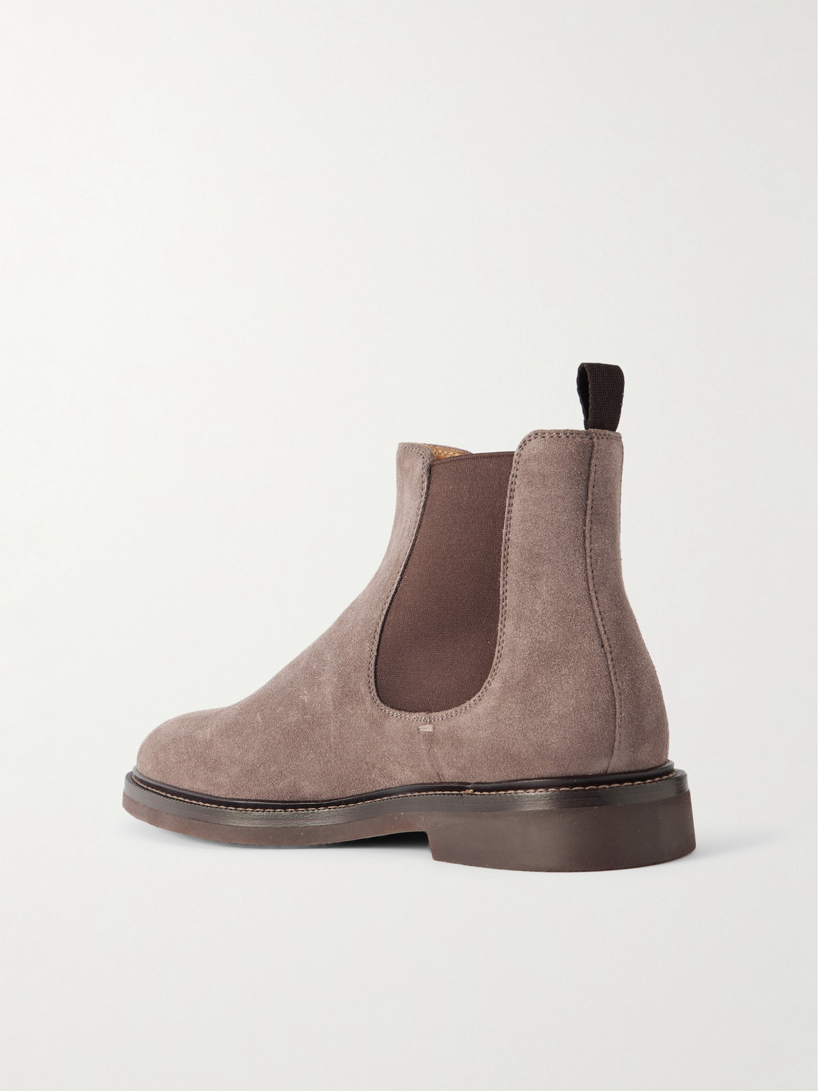 Brunello Cucinelli Men Suede Chelsea Boots In Gray